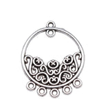 10pcs 35x28mm Antique Silver Color Design Round Earring Connector For DIY Jewelry Making Handmade Jewelry Findings