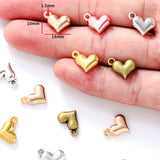 20pcs 5 Color Exquisite heart shaped Charm for Necklace Keyring Pendant  DIY Handmade Jewelry Accessories 14*10mm A137