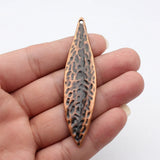 2pcs 85x20mm 4 Colors Kc Gold Color Hammered Large Leaf Pendant