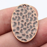 5pcs 30x20mm 4 Colors Hammered Oval Charms For DIY Jewelry Making