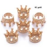 20pcs 8 colors Alloy Loose Spacer Beads Gold Silver Crown Beads for Jewelry Making DIY Bracelet Handmade Accessories 7x10 mm