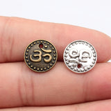 10pcs 15x15mm 2 Colors Antique Bronze Color Antique Silver Color Double Sided Om Charms For DIY Jewelry Making