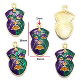 5pcs 10style Carnival Charms Alloy Mask Hat Carnival Pendants For DIY Bracelet Necklace Earrings Jewelry Making Accessories W4