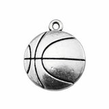 High Quality 5Pieces/Lot 22*18mm Antique Silver Plated Double Side Basket Ball Basketball Charms