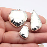 5pcs 35x32mm/41x20mm/26x17mm Antique Silver Color Baroque Style Hammered Pendant For DIY Jewelry Making