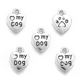 20pcs 6 Colors My dog heart shaped Charm for Necklace Keyring Pendant DIY Handmade Jewelry Accessories 10*13mm A144
