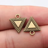 20pcs 16x14mm 5 Colors Double-Sided Textured Inverted Triangle Cone Charms For DIY Jewelry Making