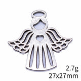 5pcs 28x27mm 6 Colors Love Heart Angel Charms For DIY Jewelry Making