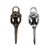 4pcs 41x12mm 2 Colors Antique Bronze Color Antique Silver Color Bird Head Skull Charms For DIY Jewelry Making