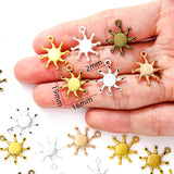 20pcs 5 colors alloy sun Charm Hollow Pendant For DIY Necklace Bracelet Earrings Jewelry Crafts Making Accessories 19*16mm L224