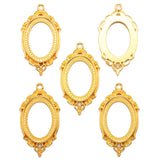 8pcs 6 Colors Necklace Charm DIY Setting Cabochon Cameo Base Tray Bezel Blank Fit 25*18mm Cabochons Jewelry Making 43*24mm C20