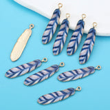 10Pcs Alloy Bohemian Ethnic Style Charms Colorful Enamel Feather For Earrings Pendant DIY Jewelry Craft Alloy Accessorie 9*38mm