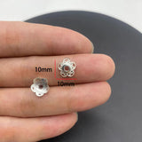 20-40pcs silver Alloy Flower Holder Partition Bead Cap Bead Holder Cap DIY Step Shaking Hairpin Hairpin Crown Accessories V149