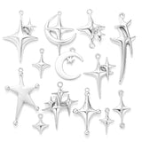5Pcs 14 styles 3 Colors Star Wishing Meteor Charms For Earrings necklaces Pendants DIY Jewelry Making accessories W299