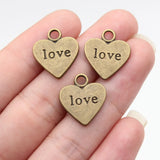 10pcs 19x16mm 2 Colors Antique Bronze Color Antique Silver Color Double Sided Love Heart Charms For DIY Jewelry Making