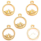 40pcs 4 Color mountain Charms Round Pendant For Bracelets Necklace Jewelry Making DIY Handmade Alloy Accessorie 14x11mm B1110