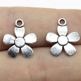 20pcs 17x14mm 2 Colors Antique Bronze Color Antique Silver Color Flowers Charms For DIY Jewelry Making