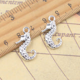 10 Uds. De dijes de caballito de mar, hipocampo de océano, 22x15mm, colgantes de Color plata antigua, fabricación de joyería tibetana hecha a mano DIY