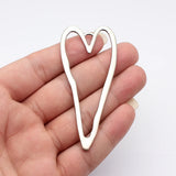 2pcs 84x37mm 5 Colors Hollow Heart Charms For DIY Jewelry Making