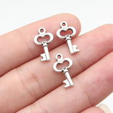 40pcs 16x9mm 2 Colors Antique Bronze Color Antique Silver Color Small Key Charms For DIY Jewelry Making