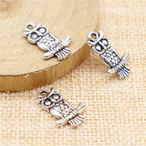 10pcs 19x12mm 2 Colors Antique Bronze Color Antique Silver Color Double Sided Owl Charms For DIY Jewelry Making