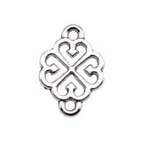 20pcs 21x15mm Antique Silver Color Flower Connector Pendant For DIY Jewelry Making Handmade Jewelry Craft Findings