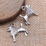 WYSIWYG 10pcs 17x18mm 2 Colors Antique Bronze Color Antique Silver Color Poodle Puppy Charms For DIY Jewelry Making