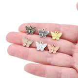 30pcs 6 colors Butterfly Charms Zinc alloy Accessories Parts Pendants for DIY Earrings Bracelet Necklace Jewelry Making13*11mm