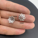 20-40pcs silver Alloy Flower Holder Partition Bead Cap Bead Holder Cap DIY Step Shaking Hairpin Hairpin Crown Accessories V149