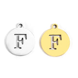 5pcs Stainless Steel Necklace Fashion Gold Color Initial Charms Metal Round A To Z Letters For Women Single Name Jewelry Gifts