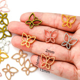 20pcs 5 Color Hollowed out butterfly Charm for earring Bracelet Necklace Pendant  DIY Handmade Jewelry Accessories 15*16mm D2120