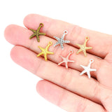 30Pcs 6colors alloy Small starfish Charm Alloy Funny Marine Life starfish Pendant DIY Making Fancy Jewelry Accessories 16/14mm D