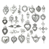 5pcs 2 colour Heart shaped Cross Charms Halloween Charms DIY Handmade Necklace Bracelet Earrings Jewelry Accessories W273
