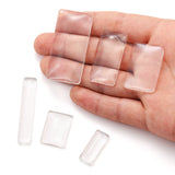 5-50pcs/lot Clear rectangle Cabochons Transparent Flat Back Glass Cabochon Cameo Settings For DIY Jewelry Making Supplies V1006