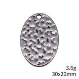 5pcs 30x20mm 4 Colors Hammered Oval Charms For DIY Jewelry Making
