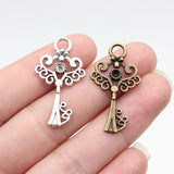 20pcs 33x18mm 2 Colors Antique Bronze Color Antique Silver Color Heart Key Charms For DIY Jewelry Making