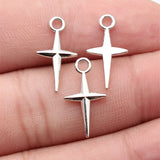 40pcs 20x10mm 5 Colors Cross Star Charms For DIY Jewelry Making