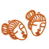 5pcs 5 colors girl Face  Trendy Charm Woman Earring Necklace Alloy Charms for Jewelry Making 40*35mm