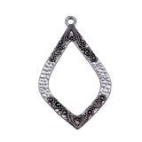 4pcs 60x35mm 2 Colors Openwork Marquise-Shaped Carved Hammered Earrings Pendant