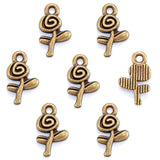 30pcs 7 Color small rose flower Charm for Bracelet Necklace earring Pendant  DIY Handmade Jewelry Accessories 15*9mm Q1157