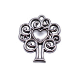 10pcs 23x20mm 3 Colors Antique Bronze Color Antique Silver Color Antique Gold Color Hollow Out Heart Tree Pendant