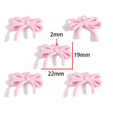 10Pcs Pink Bow Pendant Premium Alloy Jewelry Components for DIY Necklaces Earrings Bracelets and Other Jewelry Making Materials