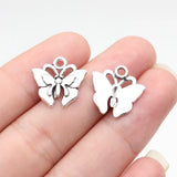 20pcs 16x16mm 2 Colors Antique Bronze Color Antique Silver Color Butterfly Charms For DIY Jewelry Making