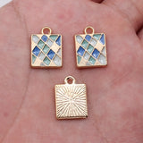 10pcs 17x14mm/17x15mm/15.6x11.6mm Kc Gold Color Geometric Round Charms For DIY Jewelry Making