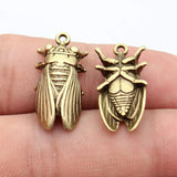 5pcs 25x12x6mm 3 Colors Antique Bronze Color Antique Silver Color Antique Gold Color Insect Cicada Charms