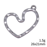 20pcs 26x21mm 5 Colors Hammer Pattern Hollow Heart Charms For DIY Jewelry Making