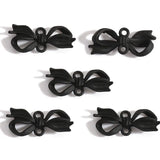 5-Piece Alloy Black Spray-Painted Bow Charm Pendants for DIY Jewelry Making Handmade Necklaces Earrings Accessories W597