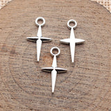 40pcs 20x10mm 5 Colors Cross Star Charms For DIY Jewelry Making