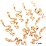 25pcs 28x10mm 7 colors Plated Snake Charms Animals Pendants For Diy Earrings necklace Making Materials Accessories