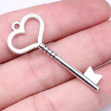 4pcs 19x46mm 2 Colors Antique Bronze Color Antique Silver Color Key Charms For DIY Jewelry Making